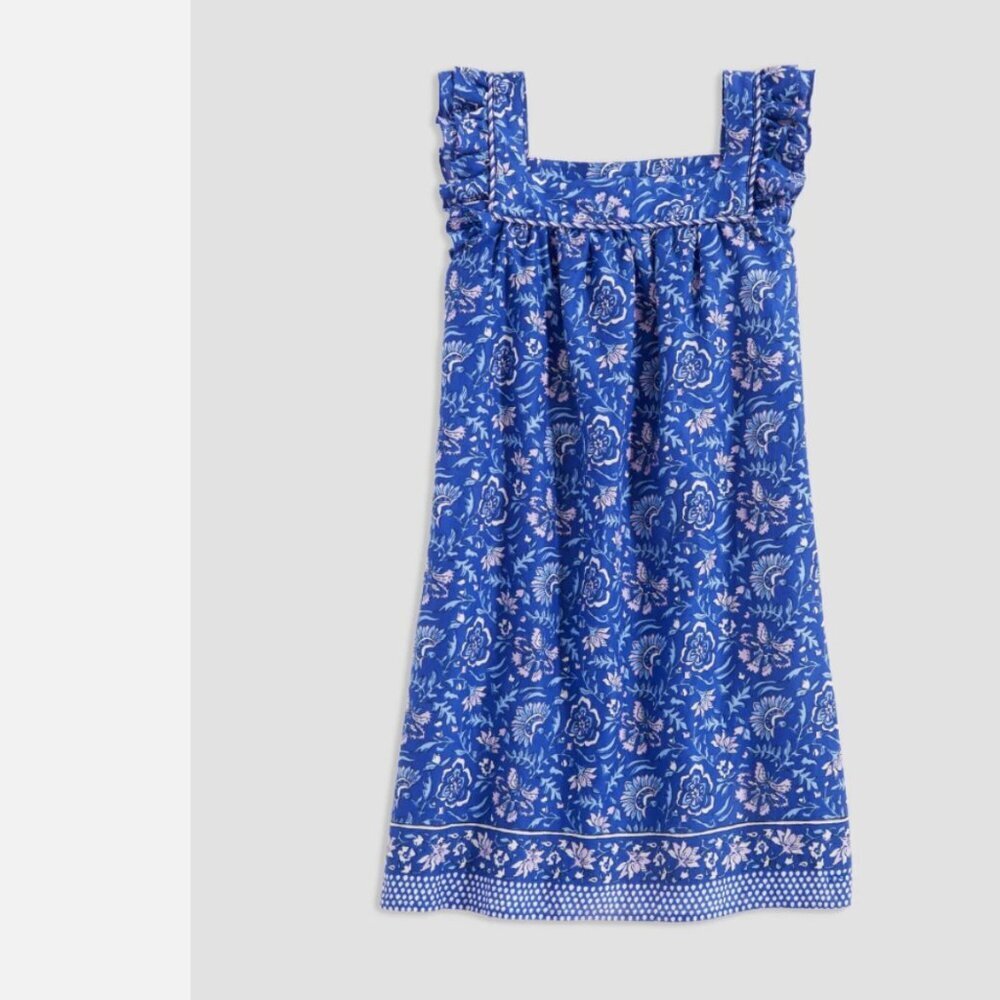 Vineyard Vines Girls Flutter sleeve printed dress Ocean Breeze XS